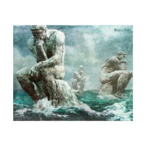 Statues at Sea Thinking Men Ocean