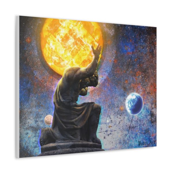 Cosmic Statue Planetary Sun Holder Art Canvas