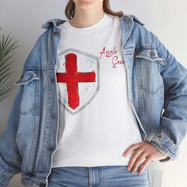 female england flag tee pose rustic